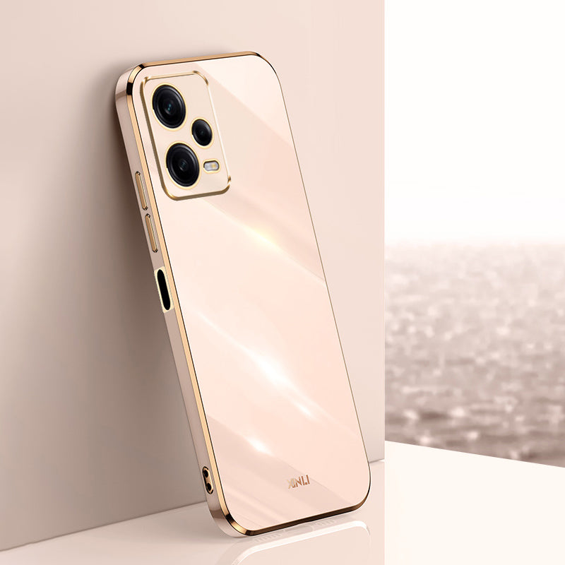 XINLI Phone Case for Xiaomi Redmi Note 12 Pro 5G Electroplating Golden Edge Anti-scratch TPU Phone Cover XINLI Phone Case for Xiaomi Redmi Note 12 Pro 5G Electroplating Golden Edge Anti-scratch TPU Phone Cover